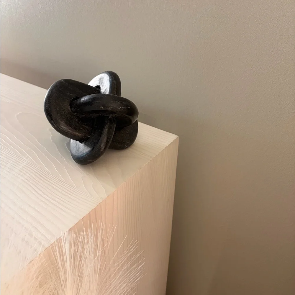 Crate&Barrel Charcoal Knot Stone Accent